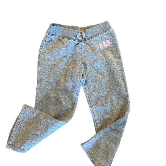Gap Joggers Gray w Pink Girls Athletic Wear Sweat Pants Size 4T - Picture 1 of 8